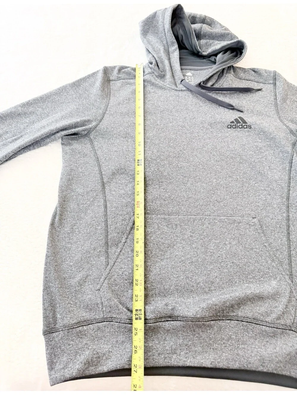 Adidas Men’s Climawarm Hoodie Gray Size M Athletic Pullover Sweatshirt